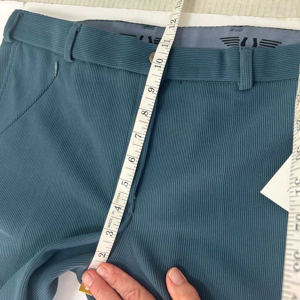 NWT Tuff Rider Front Zip Knee Patches Low Rise Ribbed Breeches Blue Pants SZ 32 - Picture 10 of 14
